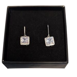 Cate & Chloe Maeve Drop White Gold Plated Cubic Zirconia Earrings